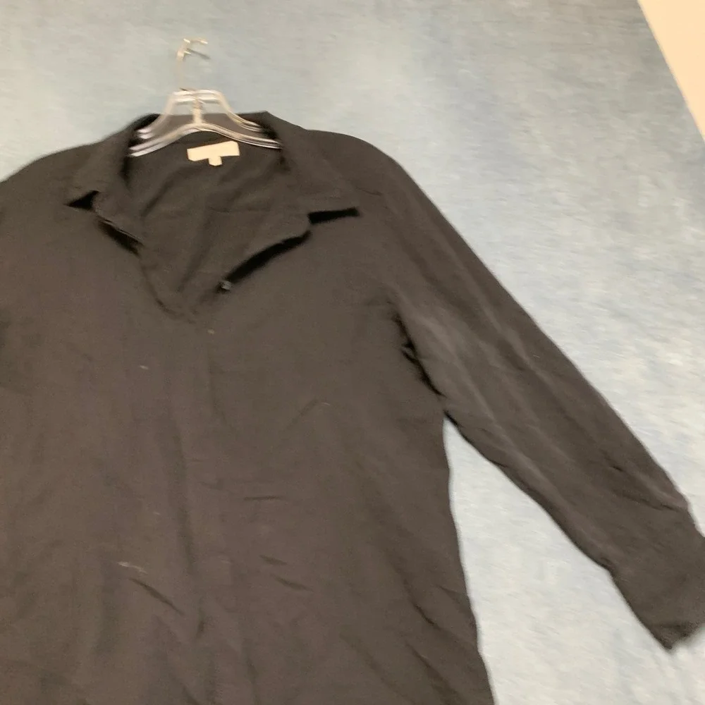 Lafayette 148 Shirt Womens Black Long Sleeve Collared Classic Button Front - Picture 5 of 16